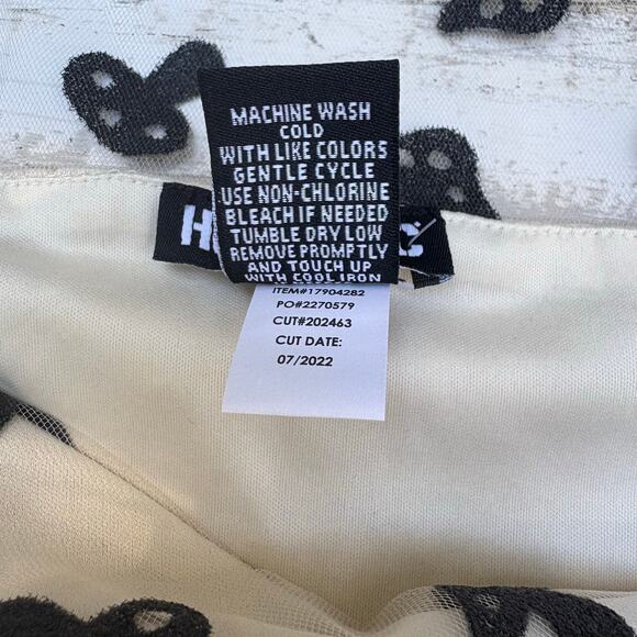 Hot Topic Shirt Md Cream Glitter Mushrooms Cropped Sheer Puff Sleeve Whimsigoth - Picture 8 of 9